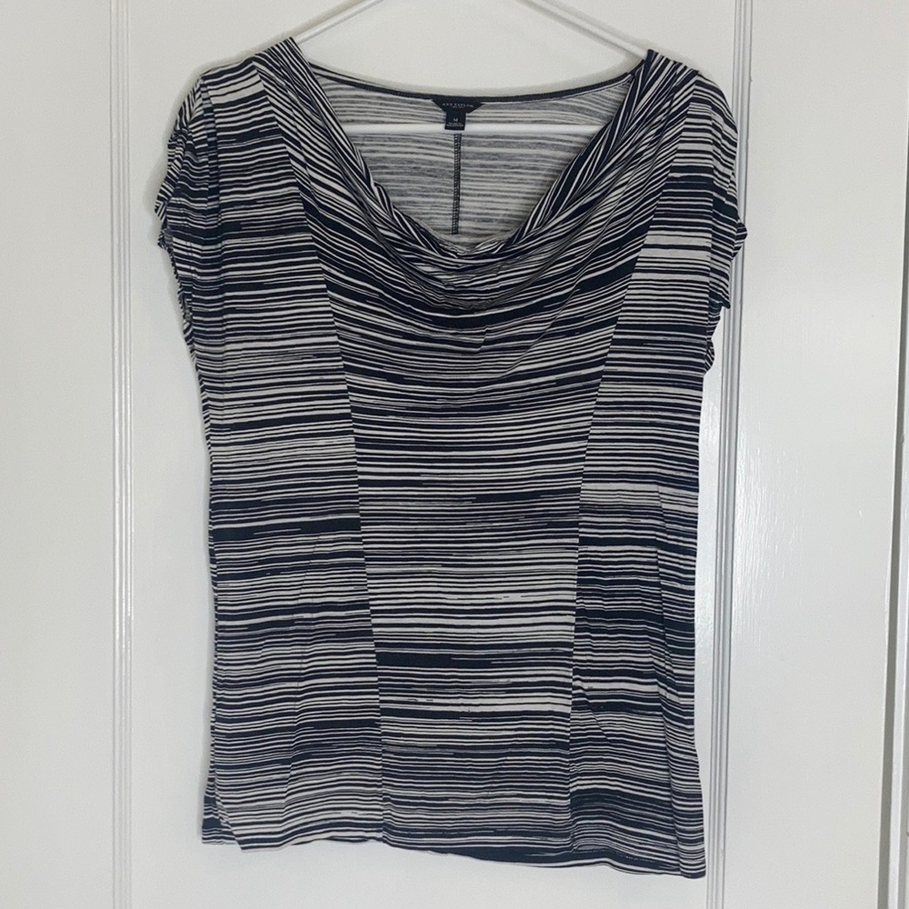 Ann Taylor Striped Scoop Neck Shirt